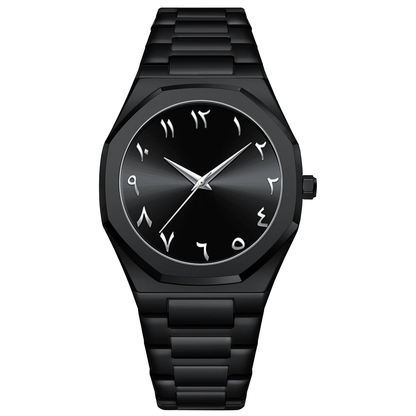 Modern Minimalist Personality Creative All-black Men's Watch Arabic Digital Sports Leisure Quartz Watch Unique Design Watch 2025