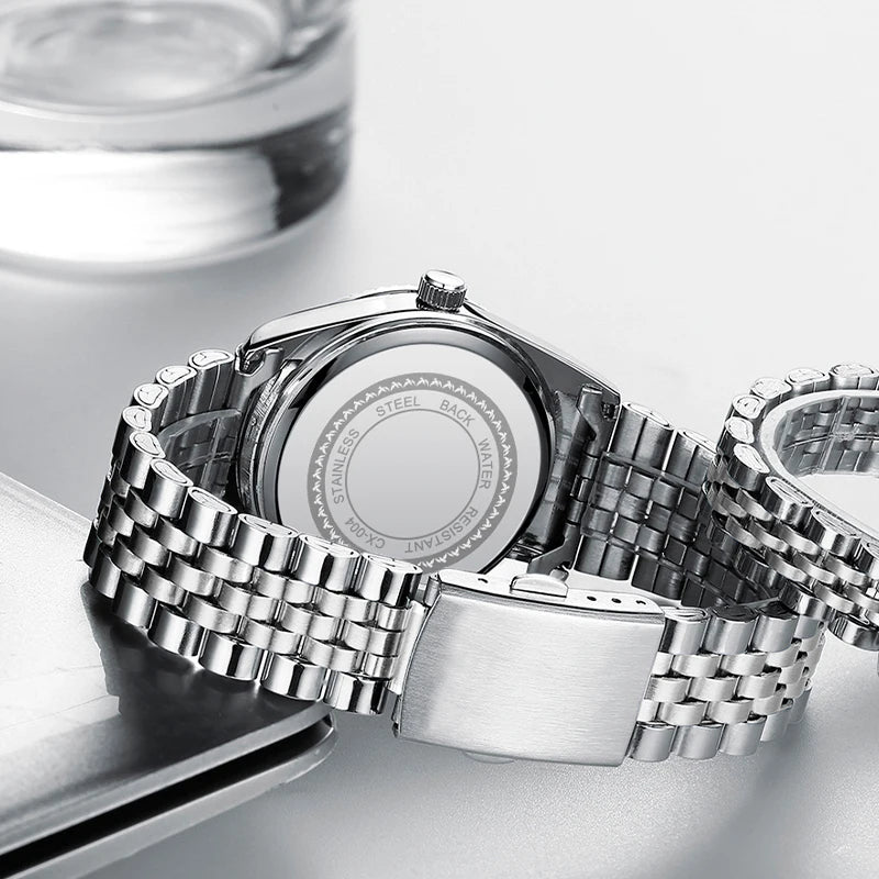 Luxury Stainless Steel Watch For Man 35mm Small Dial Waterproof Men Watch Casual Quartz Men's Watches Male