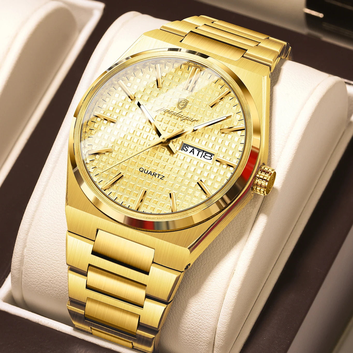 POEDAGAR Luxury Men Watch Date Week Waterproof Luminous Stainless Steel Watch For Man Casual Quartz Men's Watches Male Sport+Box