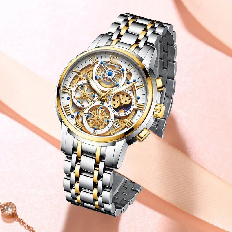 Brand Luxury Gold Women Watches Fashion Waterproof Ladies Watch Woman Quartz Wrist Watch Relogio Feminino Montre Femme