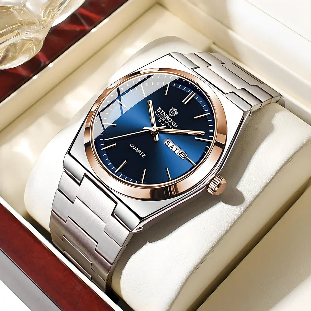 Casual Business Fashion Quartz Wristwatches Gold Movement Clock Men Luxury Watch Automatic Watches Mens Gifts