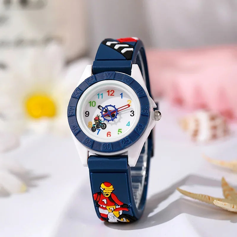Fun Cartoon Car Themed Kids  Watches Cartoon Watches Silicone Quartz Wristwatch Birthday Gift Kid Girl Boy Watch Reloj