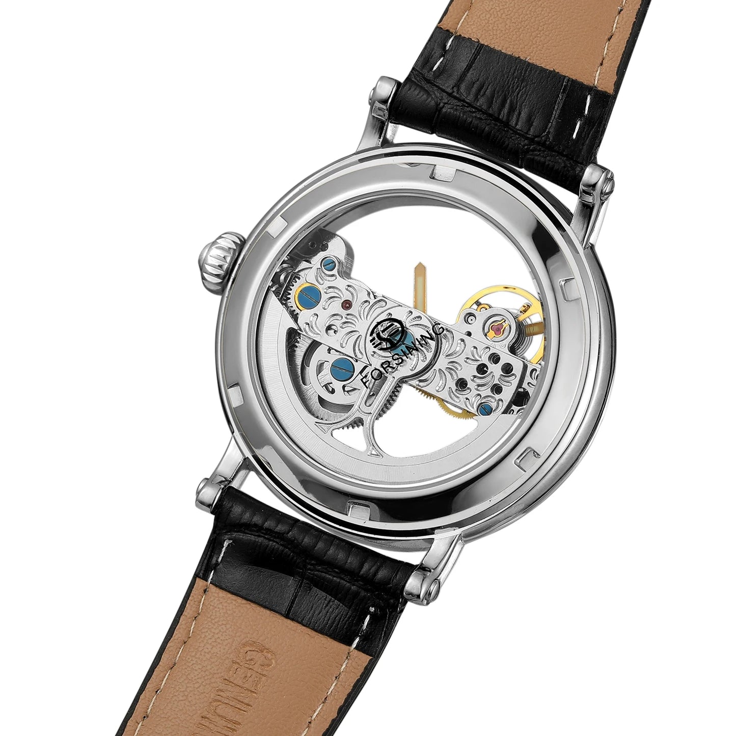 Luxury Steel Skeleton Tourbillon Automatic Watches Men Leather Mechanical Waterproof Luminous Elegant Wrist Clock