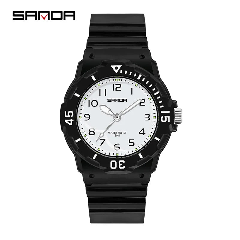 Kids Watch Fashion Trend Outdoor Sports Fresh 50M Waterproof PU Soft Female Middle School Student Youth Clock Watches