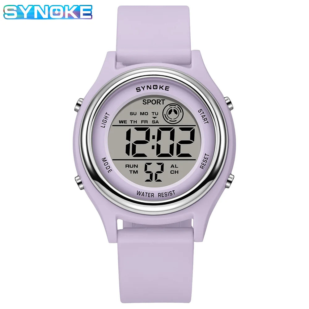 SYNOKE Colorful Children Seven Lights Watches Sport Students Digital Watch For Kids Waterproof Electronic Watch Shock Resist