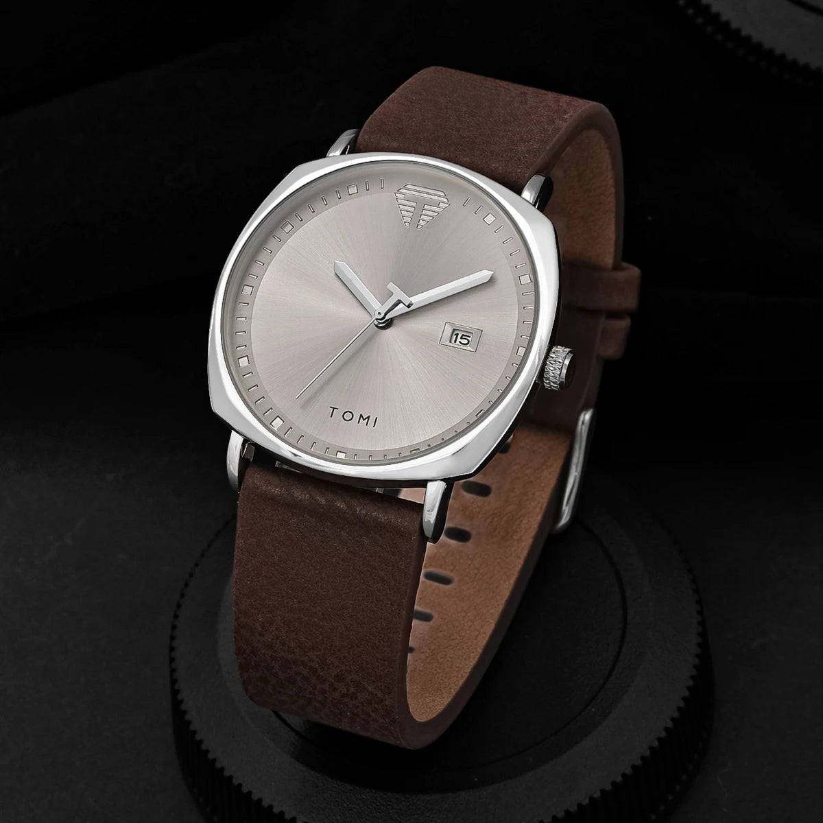 TOMI Men's Watch Minimalist Fashion Sports Watch Calendar Leather Casual Quartz Watch