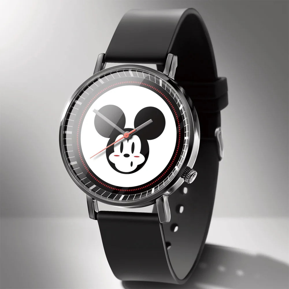 Disney Mickey Minnie Mouse Girl  Boy Children's Kids Watch Women Cute Male Female Couple Wrist Watches Birthday Gifts