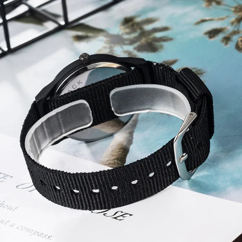 Children Boys Girls 24hours Canvas Luminous Pointer Quartz Wristwatches Kids Students Waterproof Watches for Girls Boys