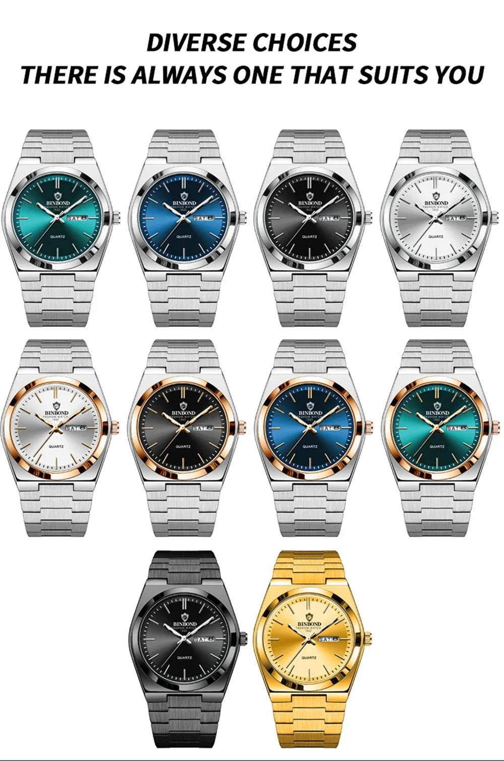 Casual Business Fashion Quartz Wristwatches Gold Movement Clock Men Luxury Watch Automatic Watches Mens Gifts