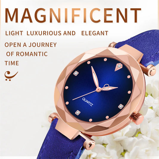 Luxury Watch For Women Leather Quartz Watch Women'S Watch Stainless Steel Dial Casual Bracelet Watch Women'S Date Watch