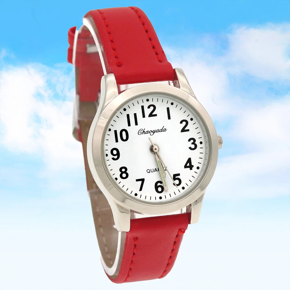 Fashion Student Boy Watch Girls Watches Women Leather Watch Quartz Wristwatches For Kids