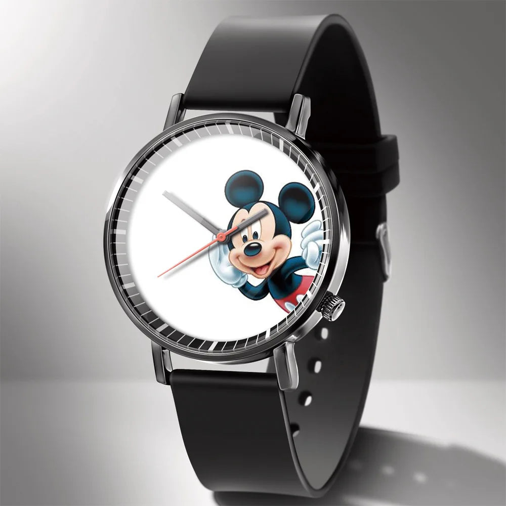 Disney Mickey Minnie Mouse Girl  Boy Children's Kids Watch Women Cute Male Female Couple Wrist Watches Birthday Gifts