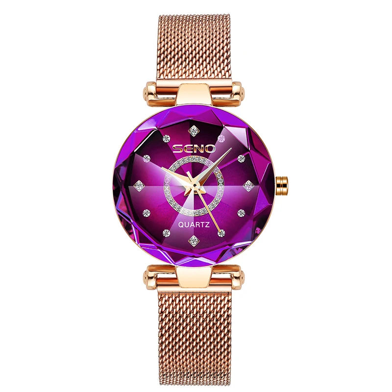 Oceanic Star Women Crystal Watch 2025 Top Brand Luxury Rose Gold Women Bracelet Watch For Ladies Wrist Watch Relogio