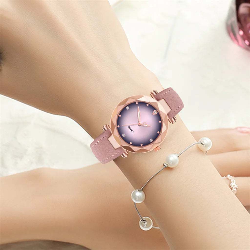 Luxury Watch For Women Leather Quartz Watch Women'S Watch Stainless Steel Dial Casual Bracelet Watch Women'S Date Watch