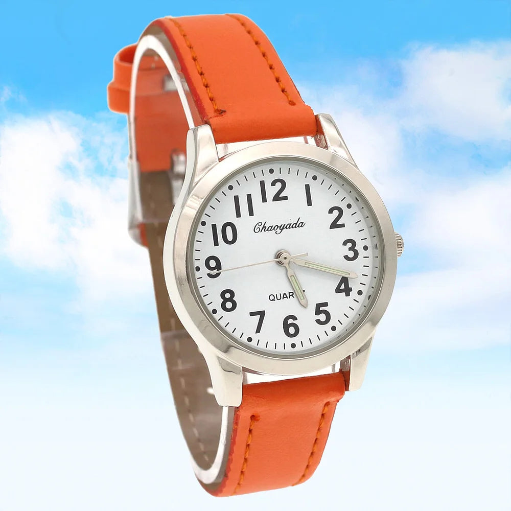 Fashion Student Boy Watch Girls Watches Women Leather Watch Quartz Wristwatches For Kids