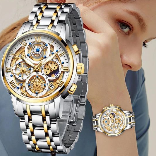 Brand Luxury Gold Women Watches Fashion Waterproof Ladies Watch Woman Quartz Wrist Watch Relogio Feminino Montre Femme