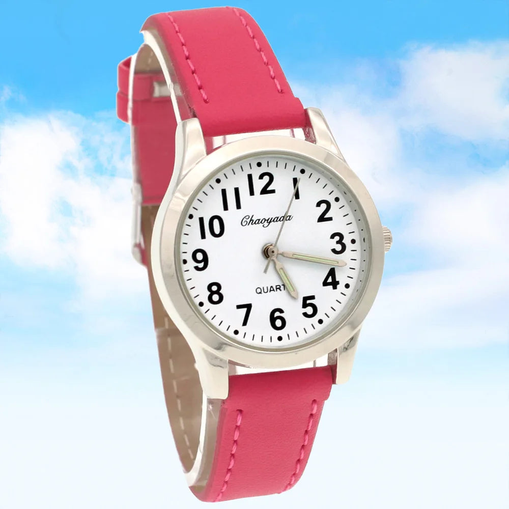 Fashion Student Boy Watch Girls Watches Women Leather Watch Quartz Wristwatches For Kids