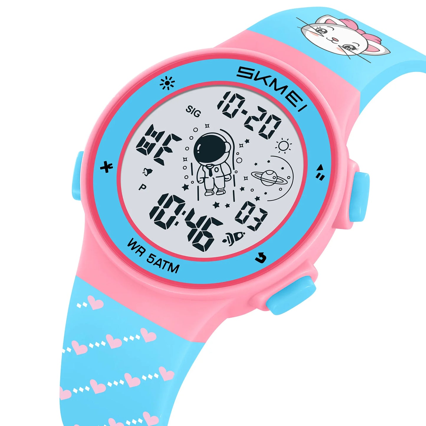 Skmei Kids Digital Watches Fashion TPU Strap Colorful Light LED Waterproof Children Boy Girl Sports Wristwatch with Alarm Clock