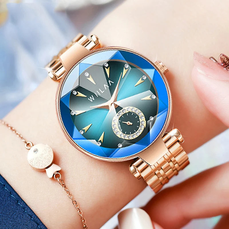Women Watches For Ladies Wrist Watches Green Stainless Steel Quartz Wristwatches