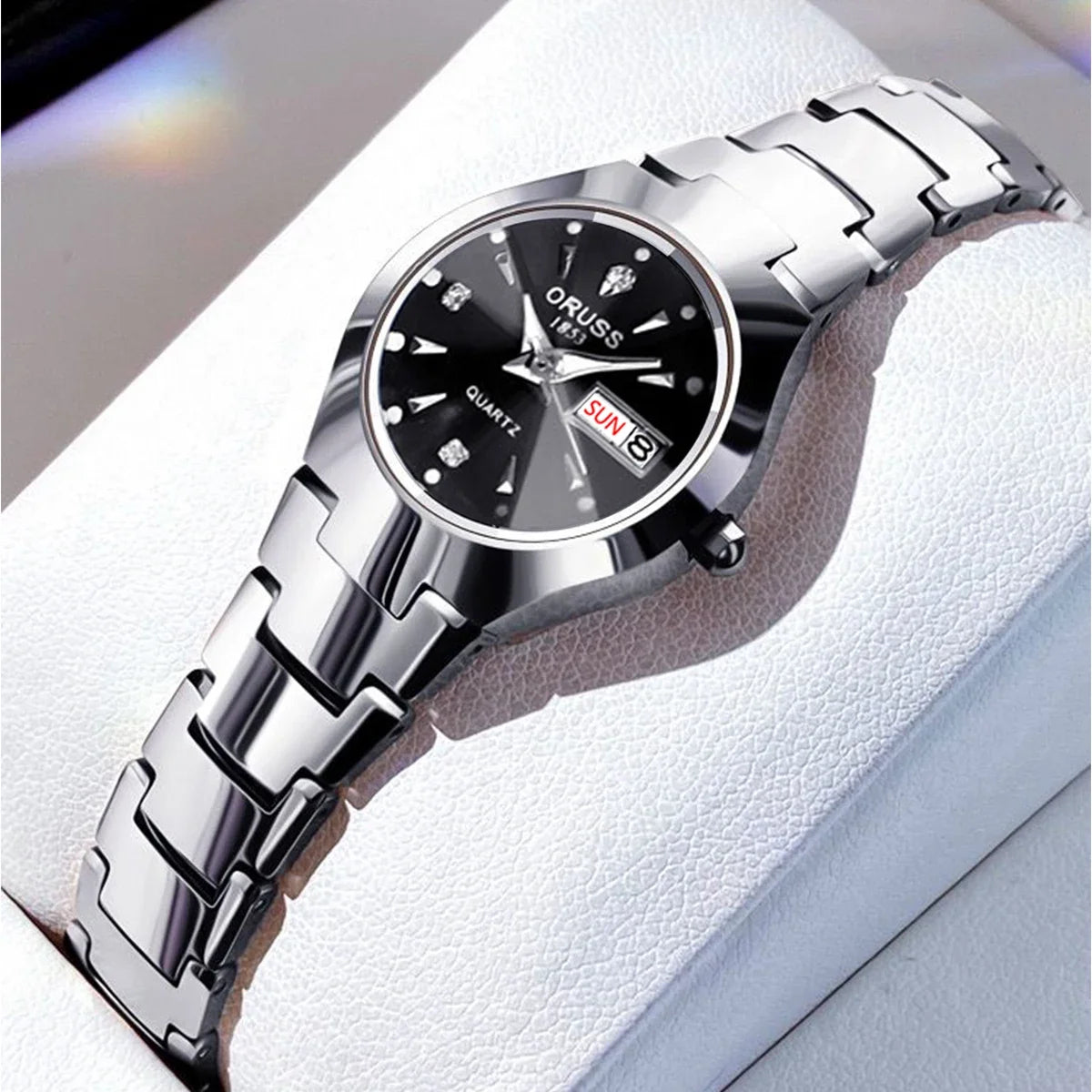 Casual Womens Quartz Watches Luxury Fashion Wristwatch Stainless Steel Date Week 30M Waterproof Womens Wristwatch