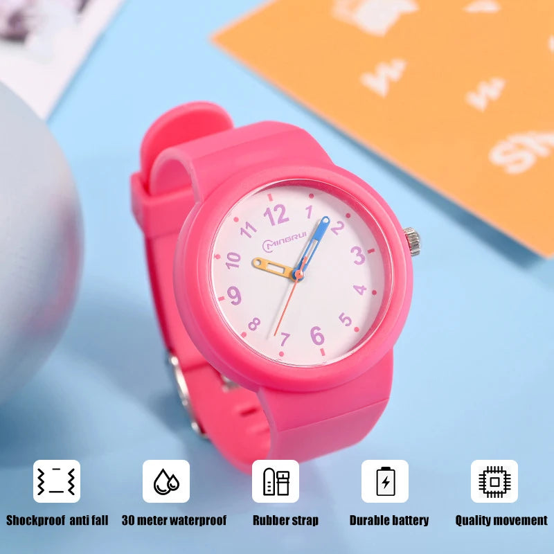 3-12 Year Old Children's Watch Fashion Simple Sports Comfortable Waterproof High Boys Girls Quality Quartz Watches