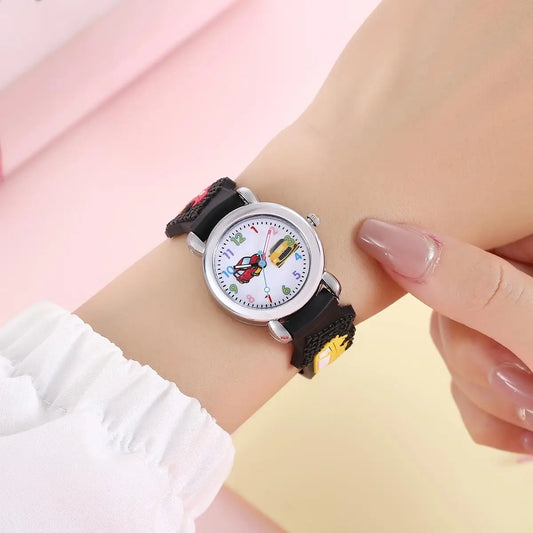 New Fashion Colorful Cartoon Car Student Children's Watch Quartz Watch Electronic Watch