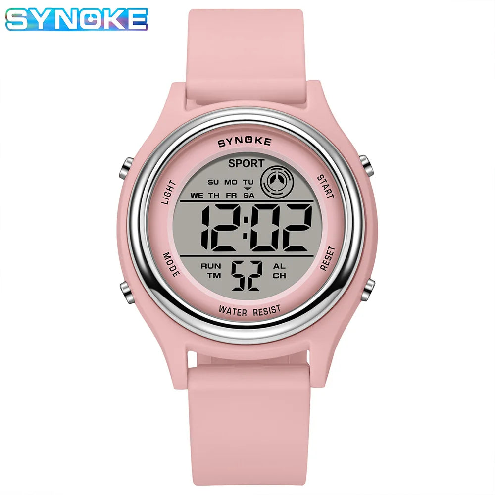 SYNOKE Colorful Children Seven Lights Watches Sport Students Digital Watch For Kids Waterproof Electronic Watch Shock Resist