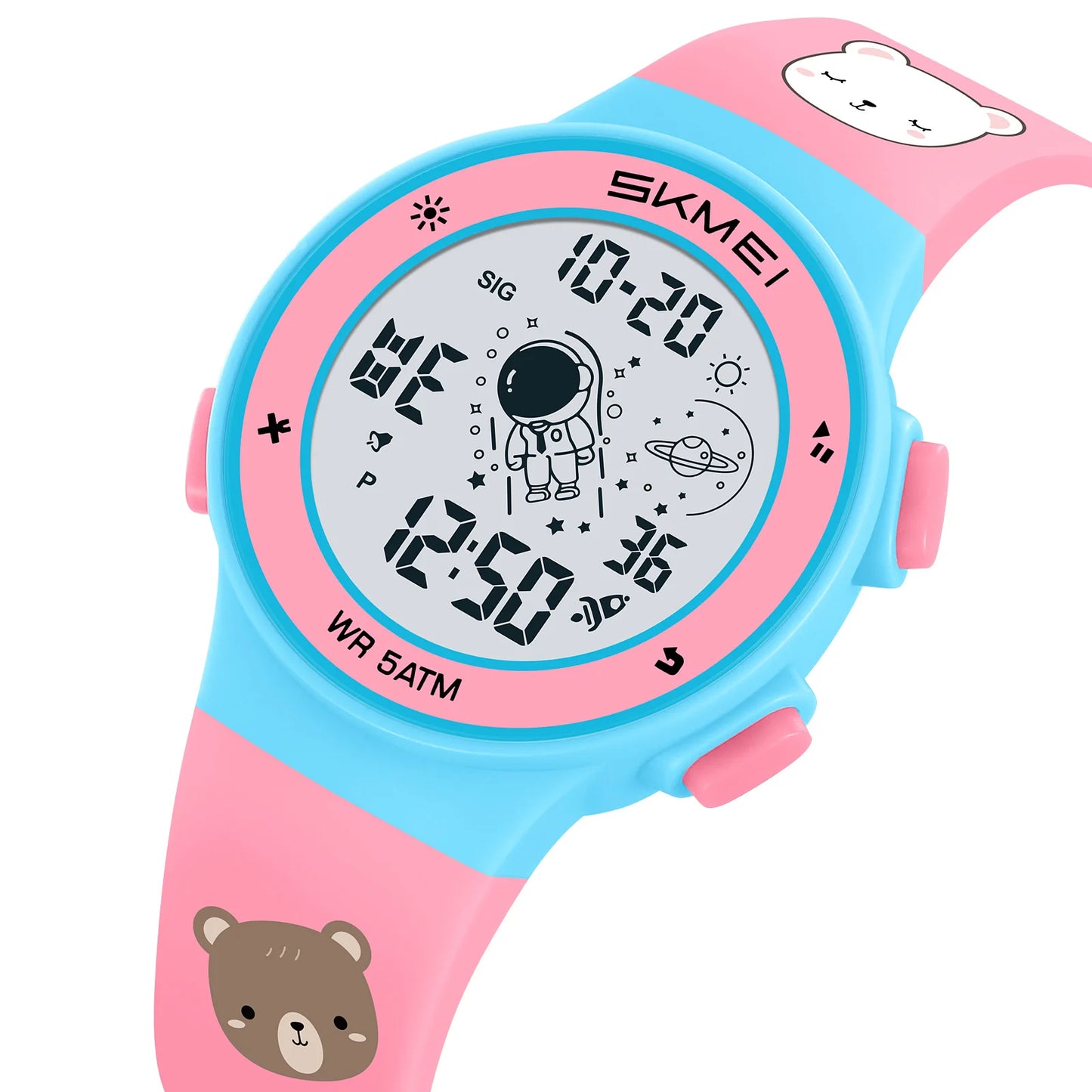 Skmei Kids Digital Watches Fashion TPU Strap Colorful Light LED Waterproof Children Boy Girl Sports Wristwatch with Alarm Clock