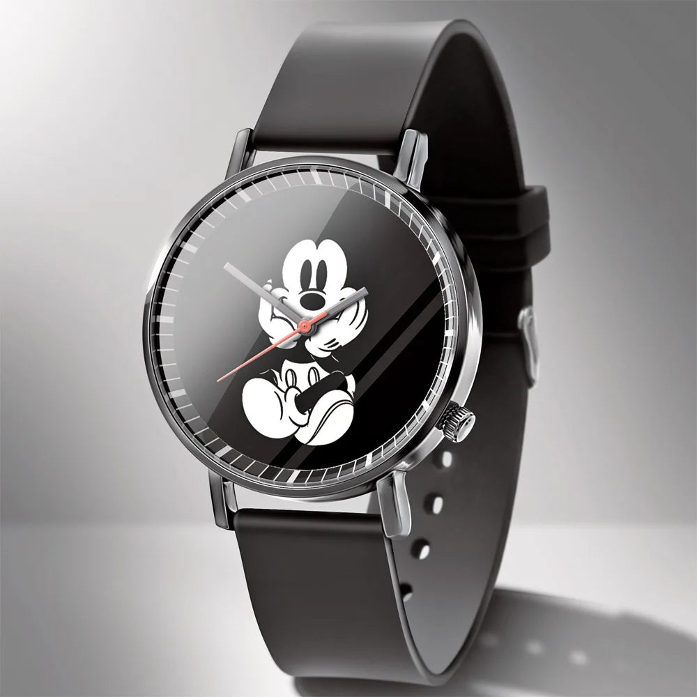 Disney Mickey Minnie Mouse Girl  Boy Children's Kids Watch Women Cute Male Female Couple Wrist Watches Birthday Gifts