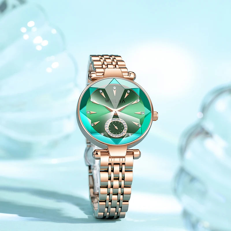 Women Watches For Ladies Wrist Watches Green Stainless Steel Quartz Wristwatches