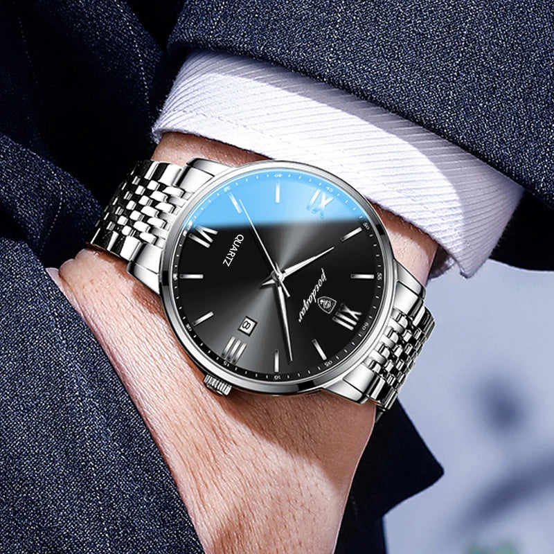 Luxury Sports Men's Wristwatch Stainless Steel Waterproof Date Man Watch High Quality Casual Fashion Quartz Men Watches poedagar
