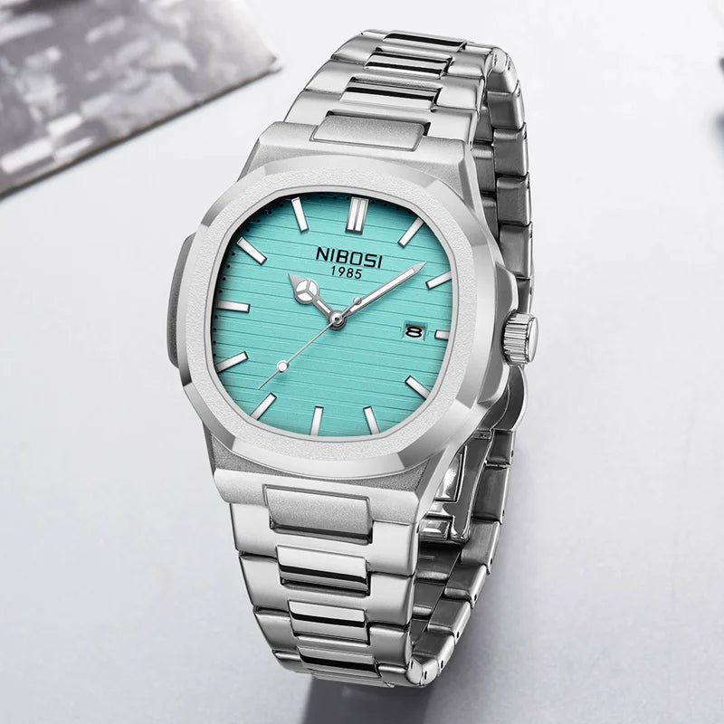 Luxury Watch For Man Waterproof Square Luminous Date Stainless Steel Men Watch Casual Quartz Mens Watches Reloj Hombre