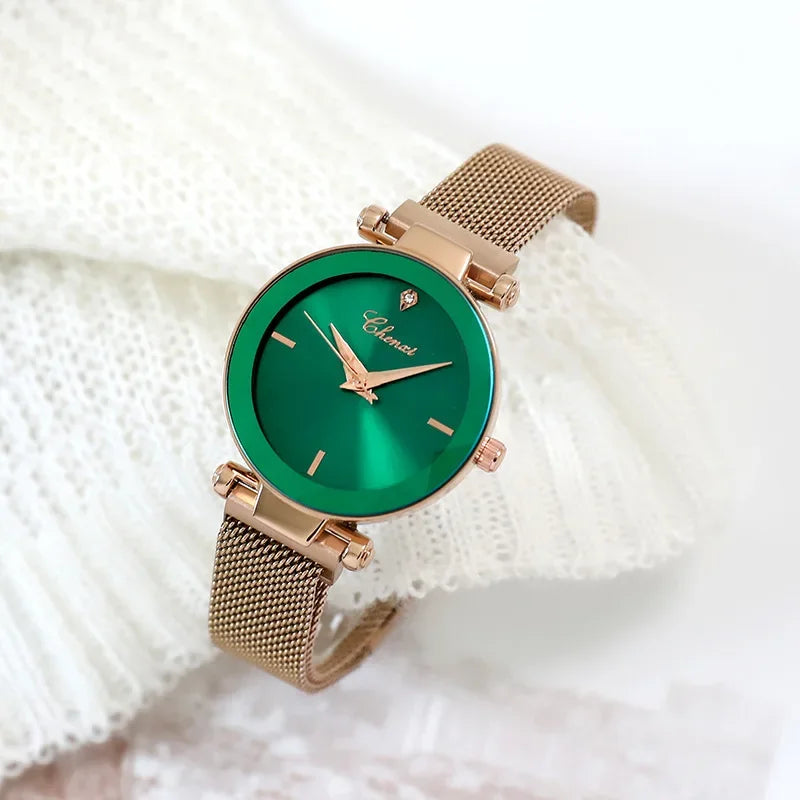 New Hot  Season Waterproof Ladies/Women Fashionable Watch Band Simple Design Versatile Net Strap Small Dial Elegant Gift Mechanica