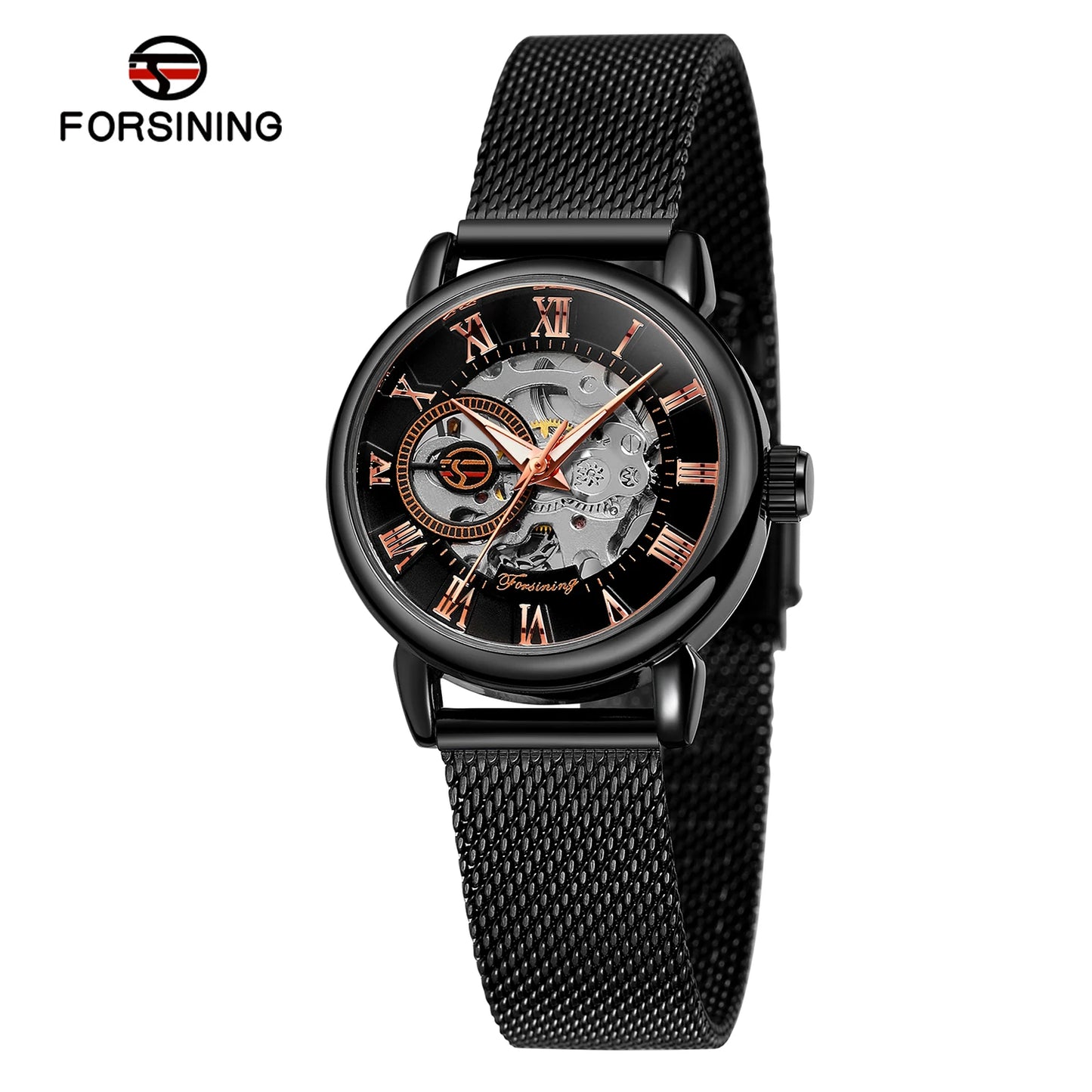 2024 High End Luxury Brands Steel Skeleton Mechanical Woman Watch Ladies Watches Stainless Steel Fashion Women's Wristwatch