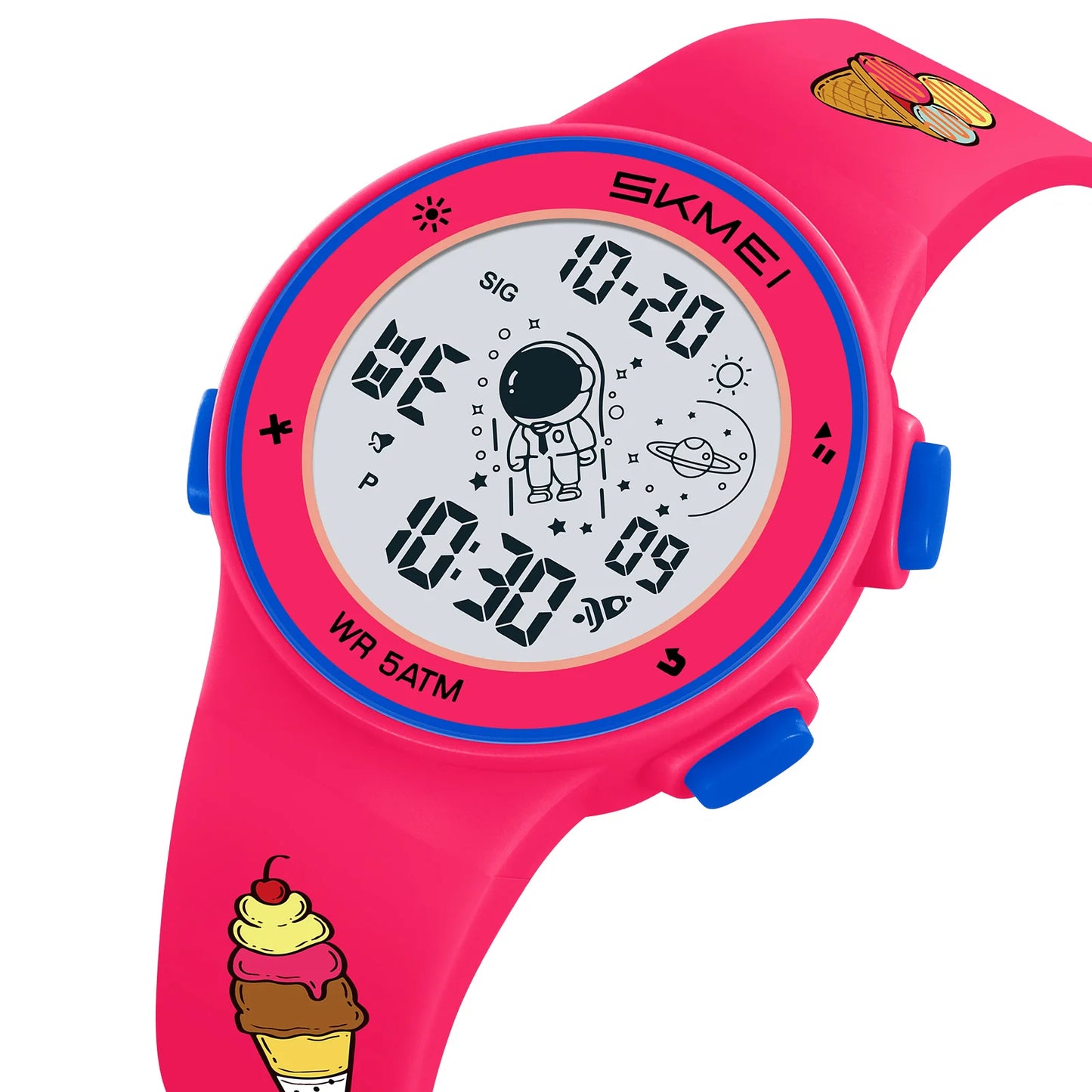 Skmei Kids Digital Watches Fashion TPU Strap Colorful Light LED Waterproof Children Boy Girl Sports Wristwatch with Alarm Clock
