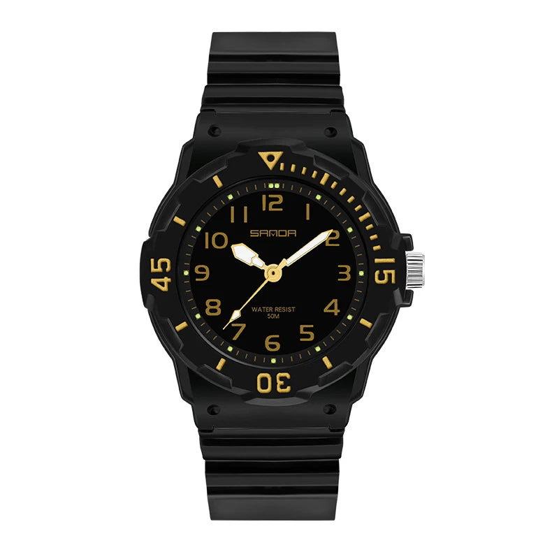 Kids Watch Fashion Trend Outdoor Sports Fresh 50M Waterproof PU Soft Female Middle School Student Youth Clock Watches