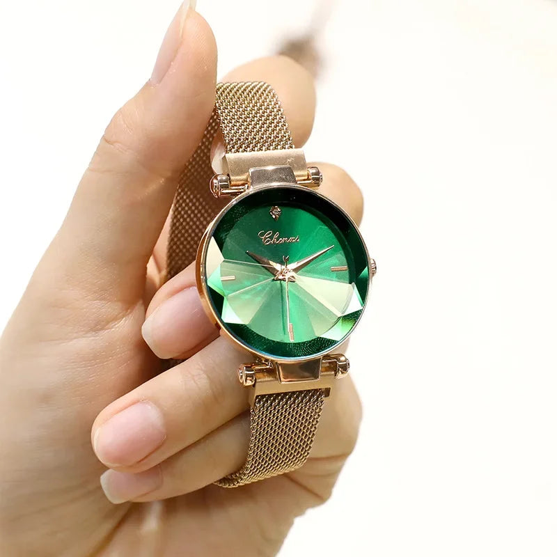 New Hot  Season Waterproof Ladies/Women Fashionable Watch Band Simple Design Versatile Net Strap Small Dial Elegant Gift Mechanica