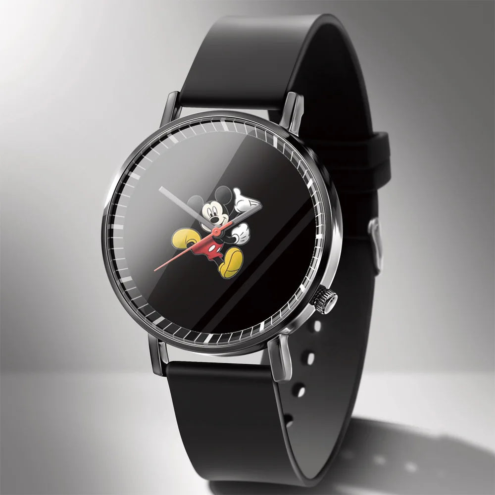 Disney Mickey Minnie Mouse Girl  Boy Children's Kids Watch Women Cute Male Female Couple Wrist Watches Birthday Gifts