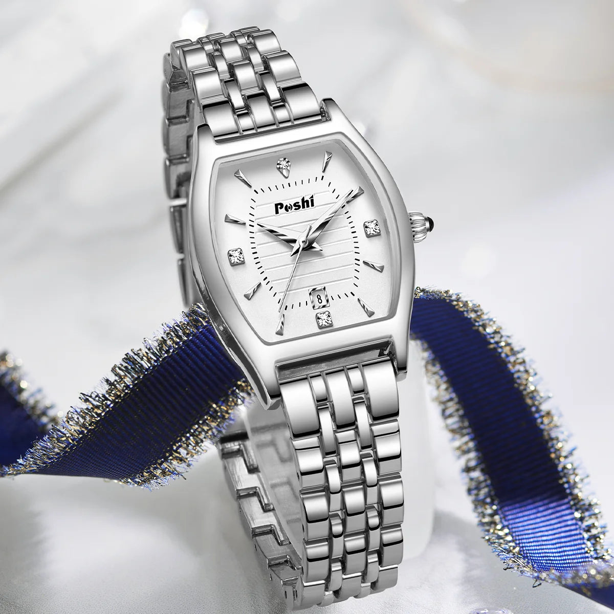 Fashion Elegant Lady Wristwatch Quartz Watches Alloy Strap With Date Original Clock