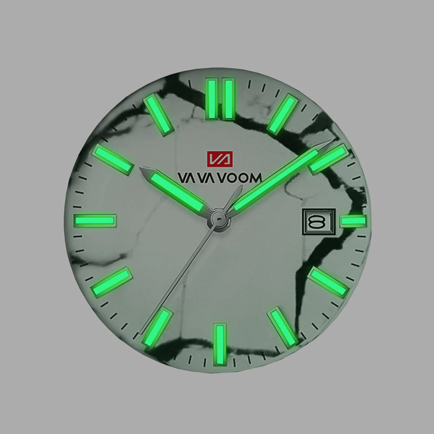 Business Mens Watch  Original Quartz Movement 40mm Marble Pattern Dial Luxury Night Light Sports Wrist Watch