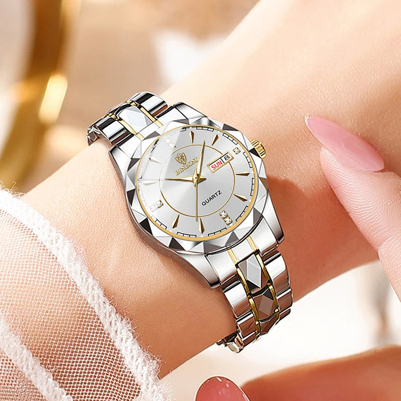 Women Watches Luxury Fashion Ladies Quartz Watch Waterproof Luminous Date Stainless Wristwatch Girlfriend Lovers Gift