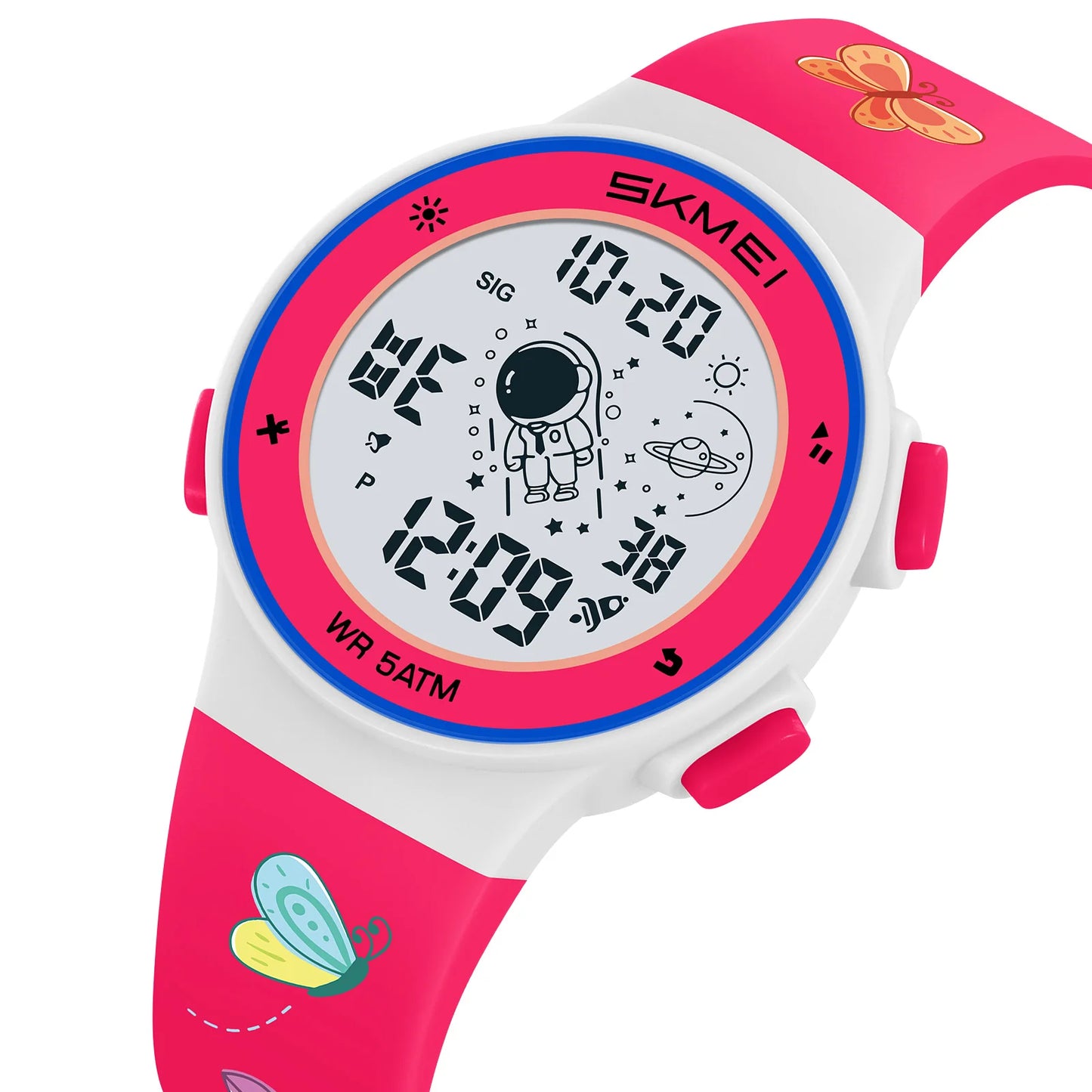 Skmei Kids Digital Watches Fashion TPU Strap Colorful Light LED Waterproof Children Boy Girl Sports Wristwatch with Alarm Clock