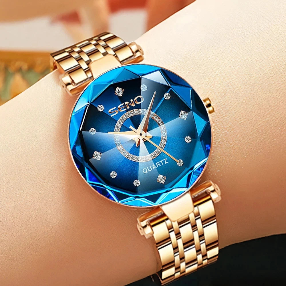 Oceanic Star Women Crystal Watch 2025 Top Brand Luxury Rose Gold Women Bracelet Watch For Ladies Wrist Watch Relogio